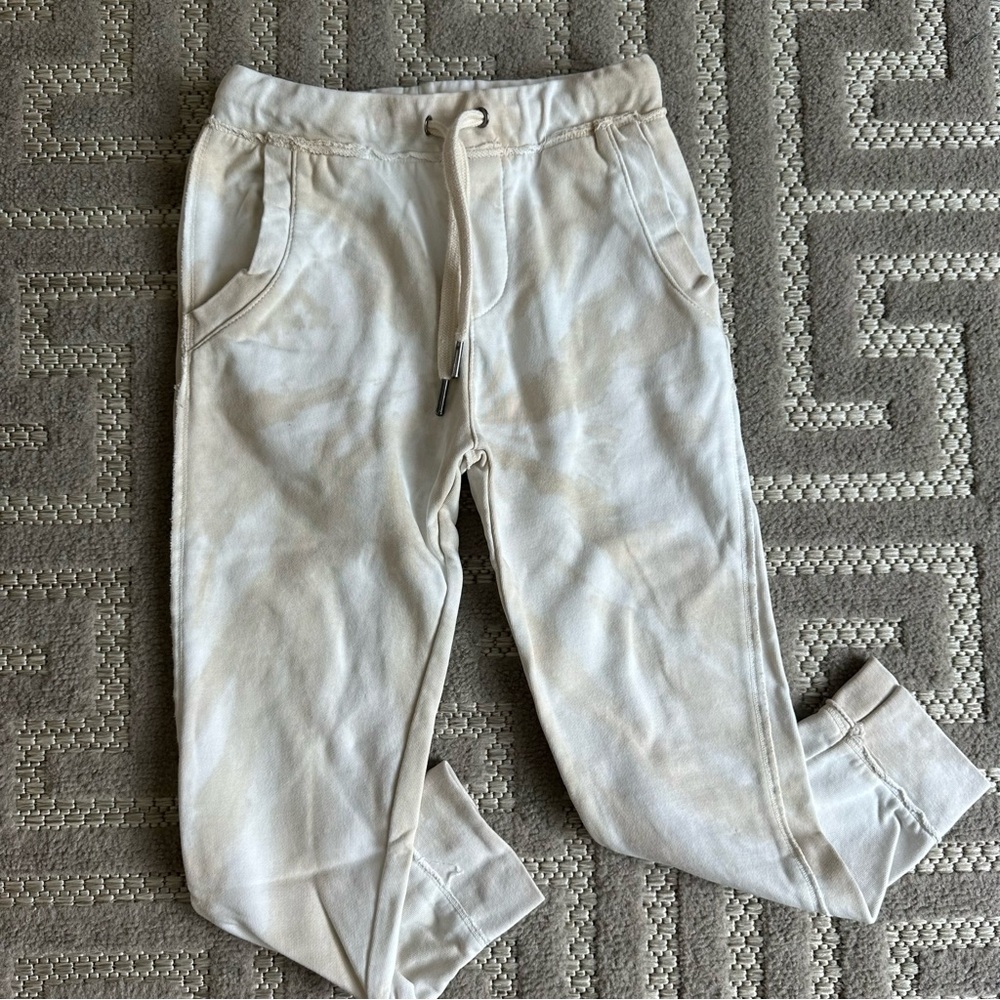 Miki Miette cream tie-dye joggers